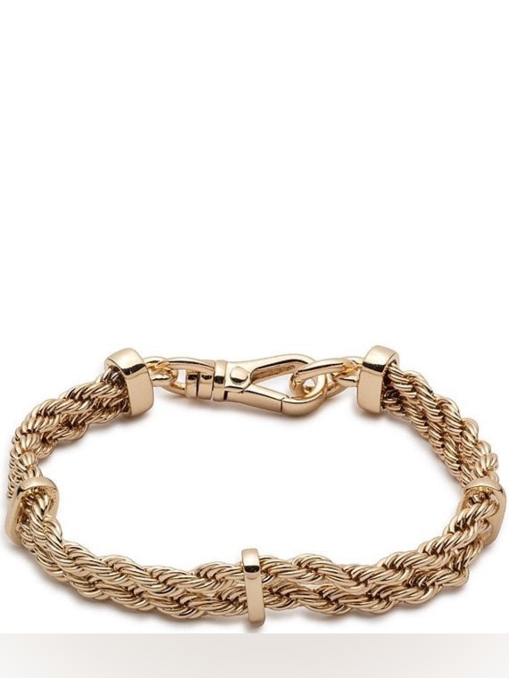 Lauren Ralph Lauren Gold-Tone 2 Row Rope Flex Line Chain Bracelet - Picture 5 of 5